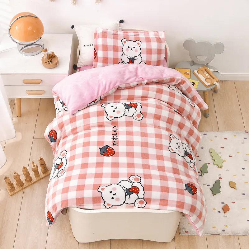 Baby Cartoon Print Bedding Set Duvet Covers Pillowcases