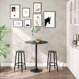 HOOBRO Bar Table, Height-Adjustable Round Pub 27-35.4 Inches,