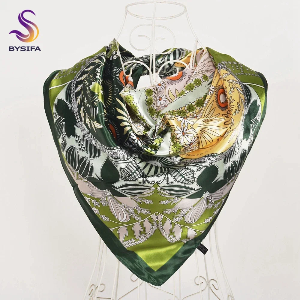 BYSIFA| Fall Winter Elegant Floral Design Scarves Shawls