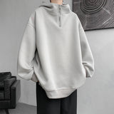 Turtleneck Hoodie Zipper Pullovers Streetwear Hip Hop Hooded