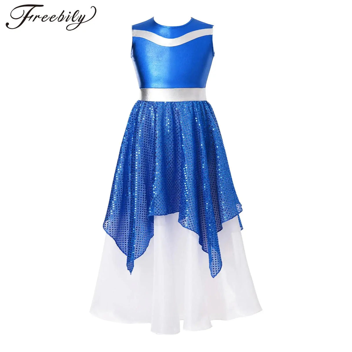 Kids Girls Praise Lyrical Modern Dance Dress Sleeveless
