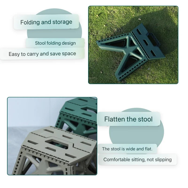 Outdoor Portable Folding Stool High Load-bearing Handle Design