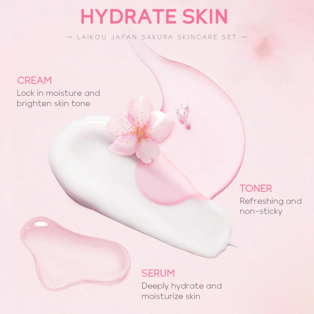 Sakura Skincare Set Oil Control Facial Cleanser Nourishing