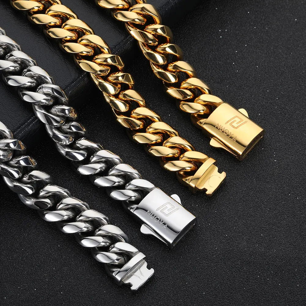 Hip Hop PVD Plated Stainless Steel Necklace Snap