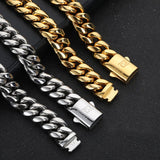 Hip Hop PVD Plated Stainless Steel Necklace Snap