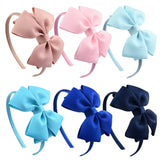 6PCS 4"Plastic Headbands for Girls Twill Fabric Hair