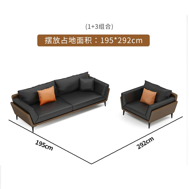 Leatherette Commercial Sofa Restaurant Business European Wind Couch