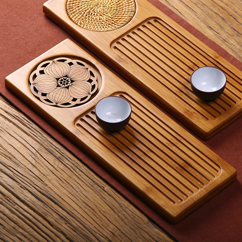 Kitchen Dish Tea Tray Modern Coffeeware Teaware Bamboo