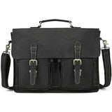 15.6" Genuine Leather Laptop Bag for Men - Cowhide Briefcase & Messenger Tote
