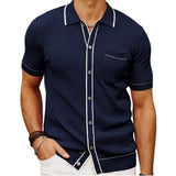 Men's Luxury Knitted Short Sleeve Polo Shirt Casual