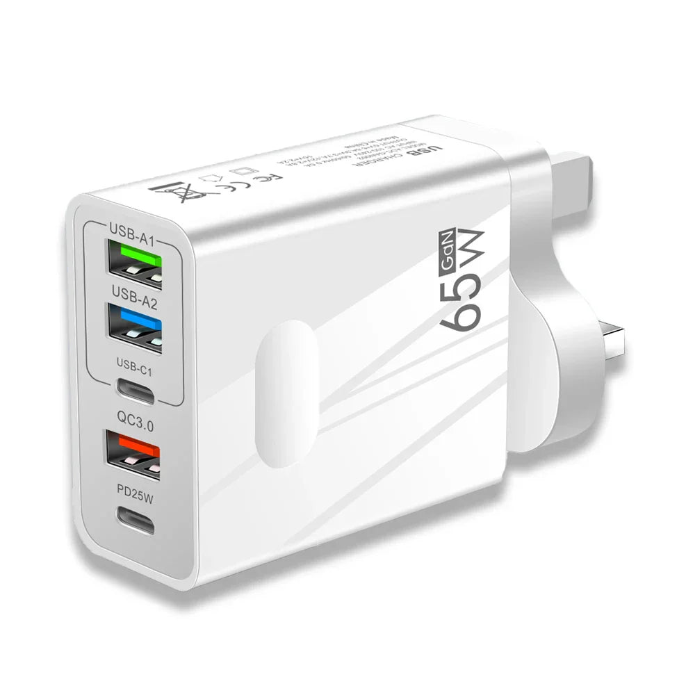 65W GaN Charger USB PD Muti Plugs Fast