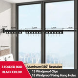 Extendable Clothesline Retractable Clothes Hanger Rack Folding Wall