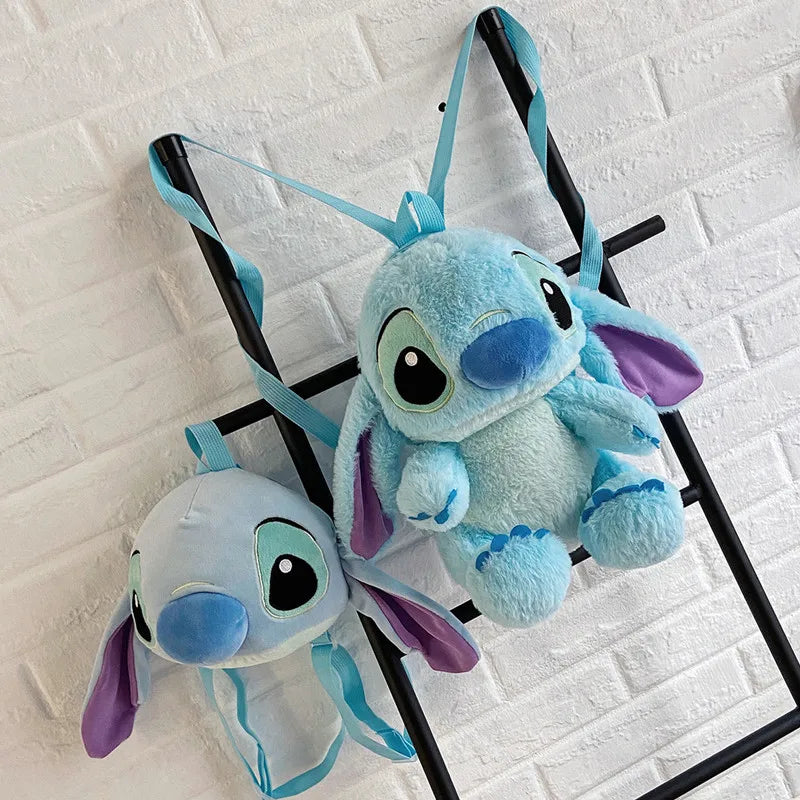 large Cartoon Blue Stitch Plush Backpack Cute Stitch