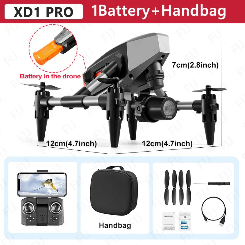 XD1 PRO Mini Drone 60g Weight Dual Camera