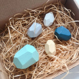 Rainbow Building Block Stacker Stone Shaped Stacking Balancing