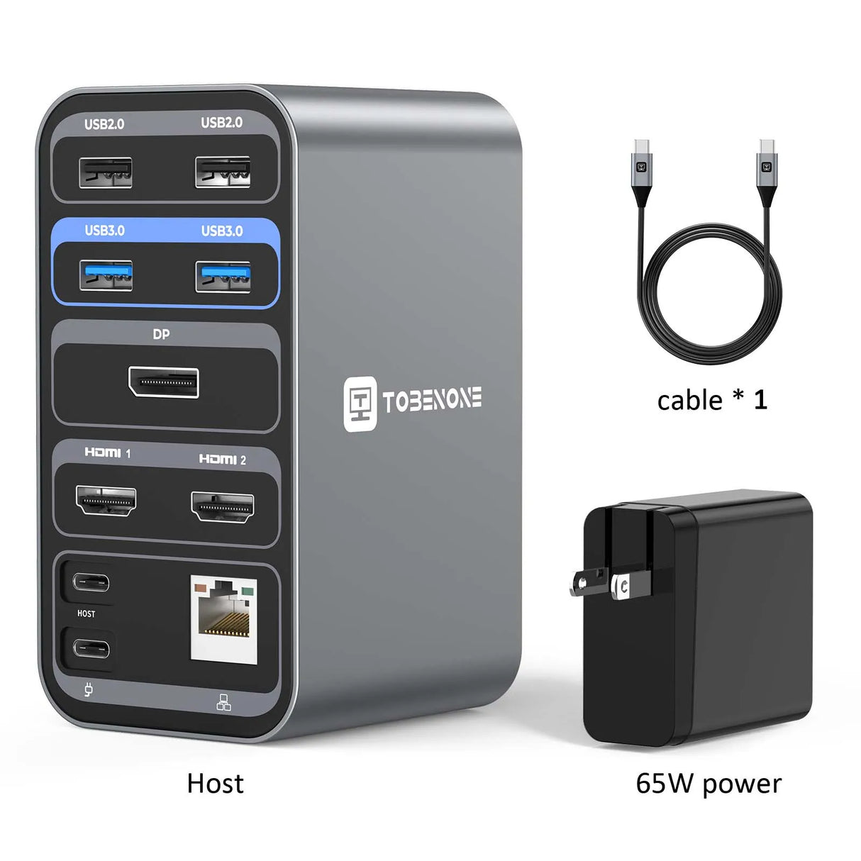 Tobenone Docking Station 4K/60Hz Dual Monitor Display With