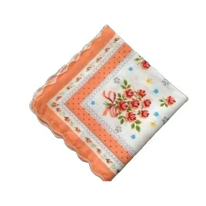 10pcs/lot Vintage white Ladies lace Handkerchief Cotton Flowers