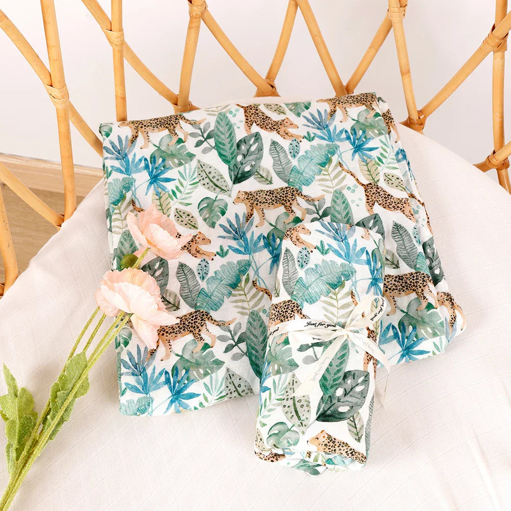 Elinfant Digital Print Muslin Swaddle Blanket Bamboo Cotton