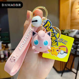 Pokemon Keychain Anime Figures Pikachu Cartoon Key Chain
