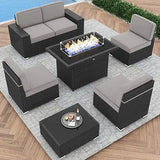 7/8 Pieces Outdoor Patio Furniture Set with Fire