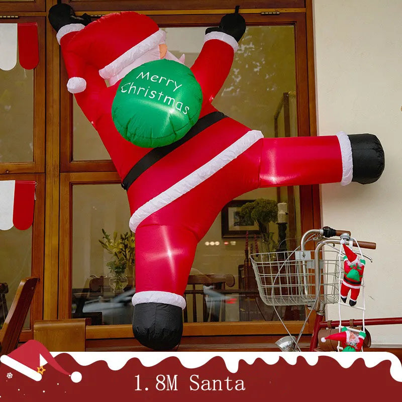 FT Tall Christmas Inflatable Hanging Santa Santa Gift