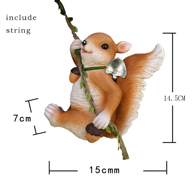 1pc Creative Climbing Rope Squirrel Figurine - Perfect