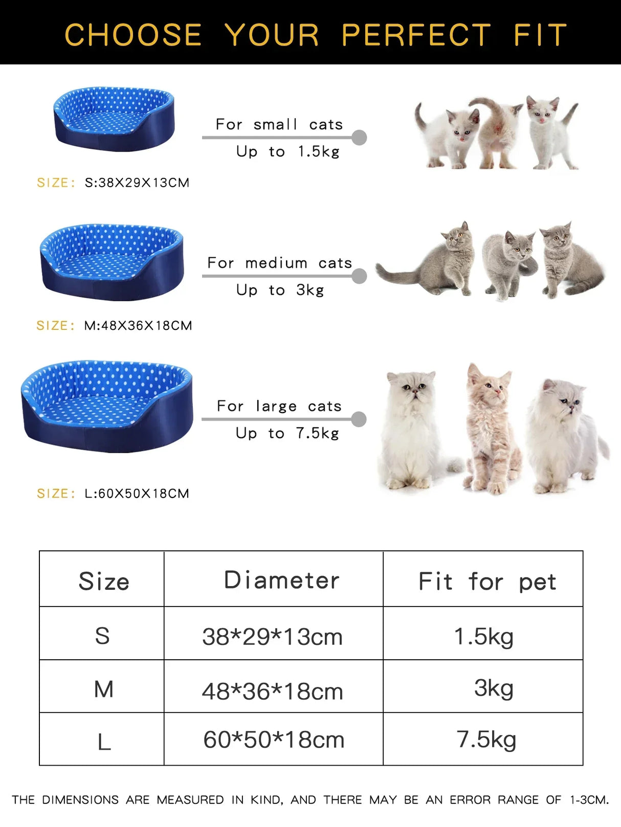 Cats Bed Dot Sponge Pad Dog Accessories Houses