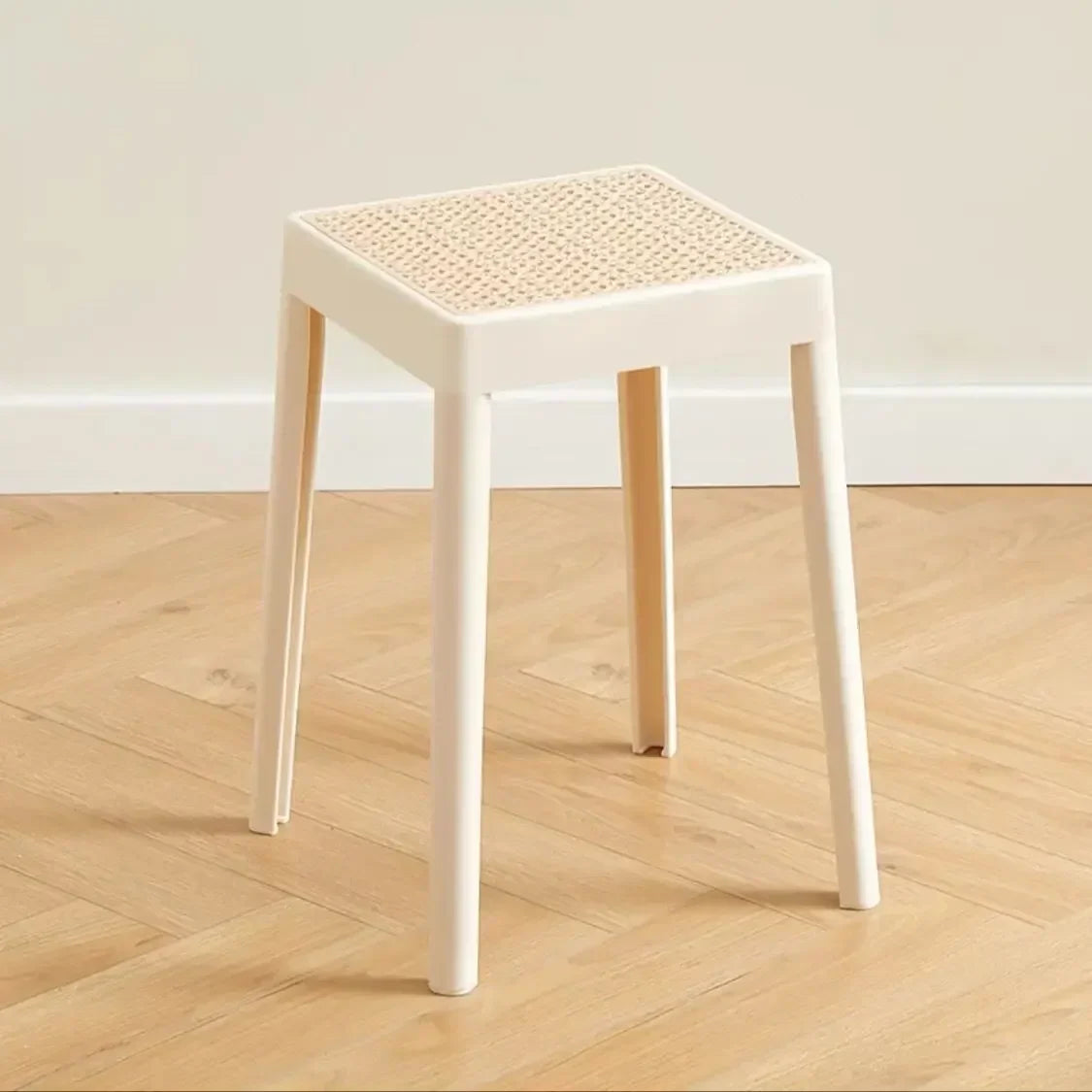 Stackable Storage Bench Stool Plastic Rattan Stools Portable