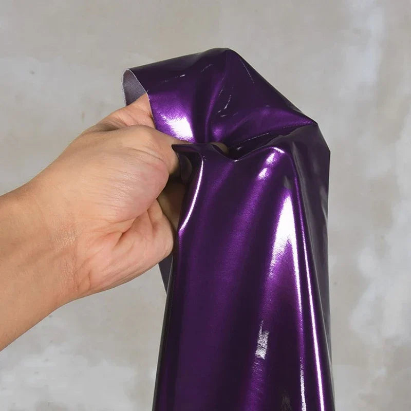 Purple Thin Mirror Leather Patent Leather Fabric Clothing