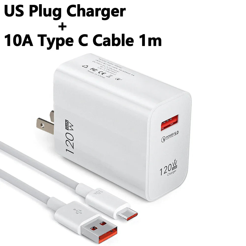 120W USB GaN Charger Quick Charge 3.0 Fast