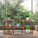 4/5-Shelves Plant Flower Stand Indoor Outdoor Wooden Plants