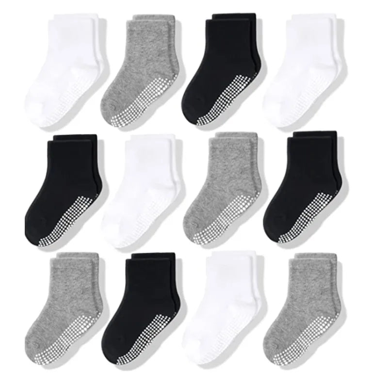 12pair/Lot Non Slip Toddler Socks with Grip for