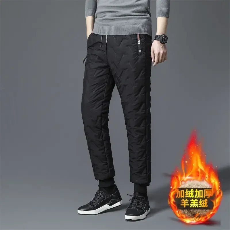 2023 Winter Lambswool Warm Pants Thicken Men Loose