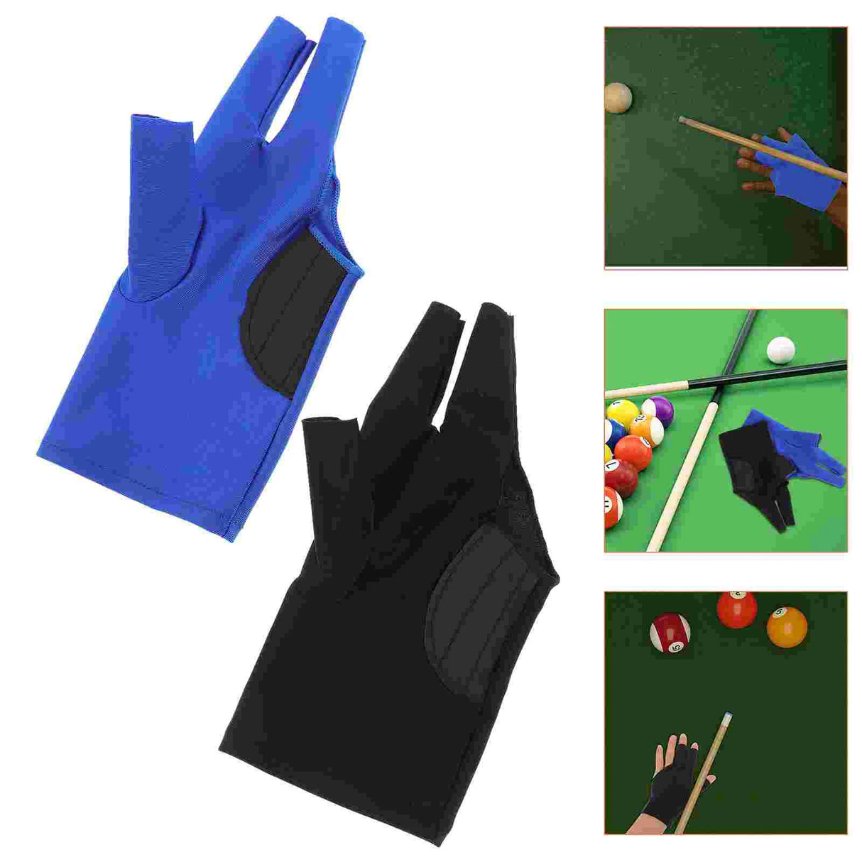 2 Pcs Pool Cue Gloves Elastic Snooker Billiard