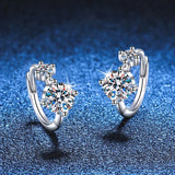 NeeTim Full Moissanite Hoop Earrings 925 Sterling Silver