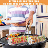 Stainless Steel BBQ Grill Basket Set Cylinder Barbecue