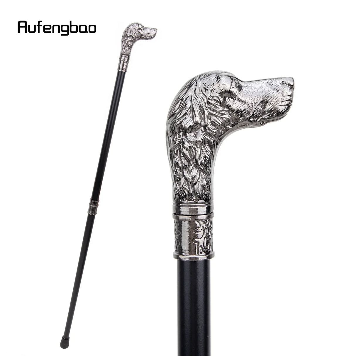 Sliver Loyal Dog Head Walking Stick with Hidden