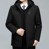 Men's Black Padded Oversized Jacket Oversize Plus Velvet