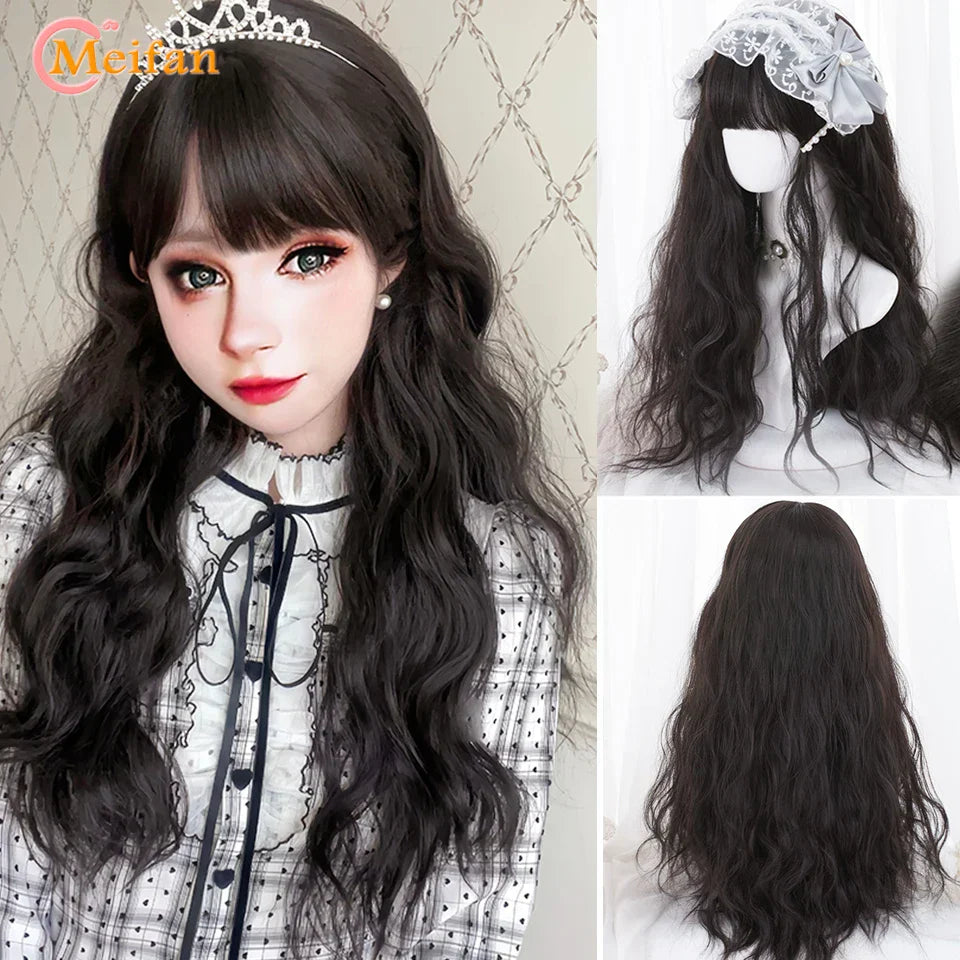 MEIFAN Long Lolita Ombre Harajuku Wig With Bang