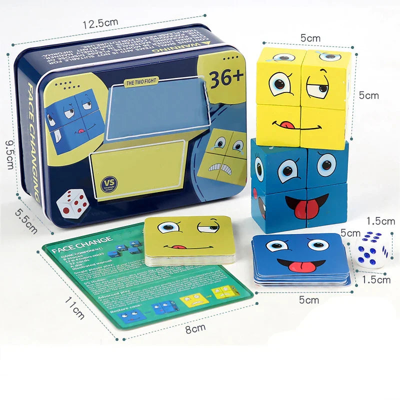 New 3D Montessori Geometry Puzzles Building Block Face