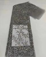 Green French Sequins Net Lace Fabric 2023 High