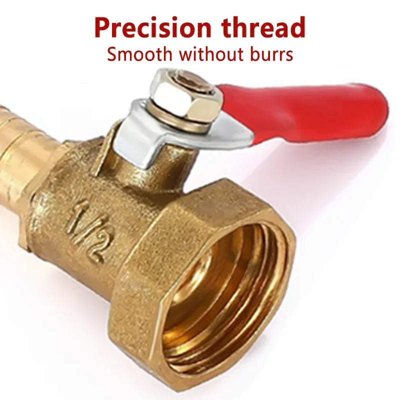 Brass Barb Ball Valve: Female Thread Connector for