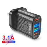 3.1A USB Charger Mobile Phone Adapter 4 Ports