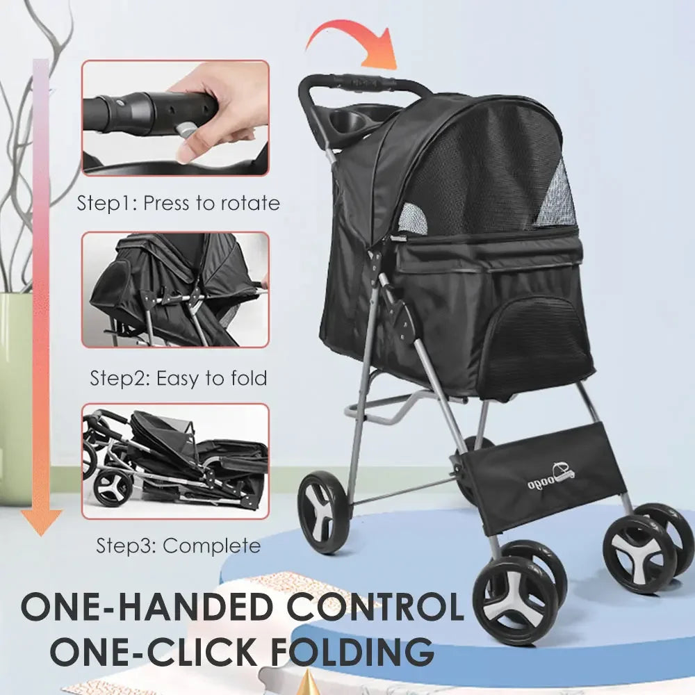 Pet Stroller Carrier For Dogs Detachable Baby Stroller