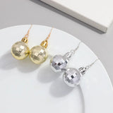 FishSheep Christmas Acrylic Mirror Disco Ball Drop Earring