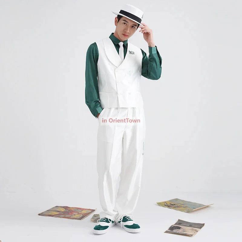 Popping Dance performance suit men Hip Hop suit