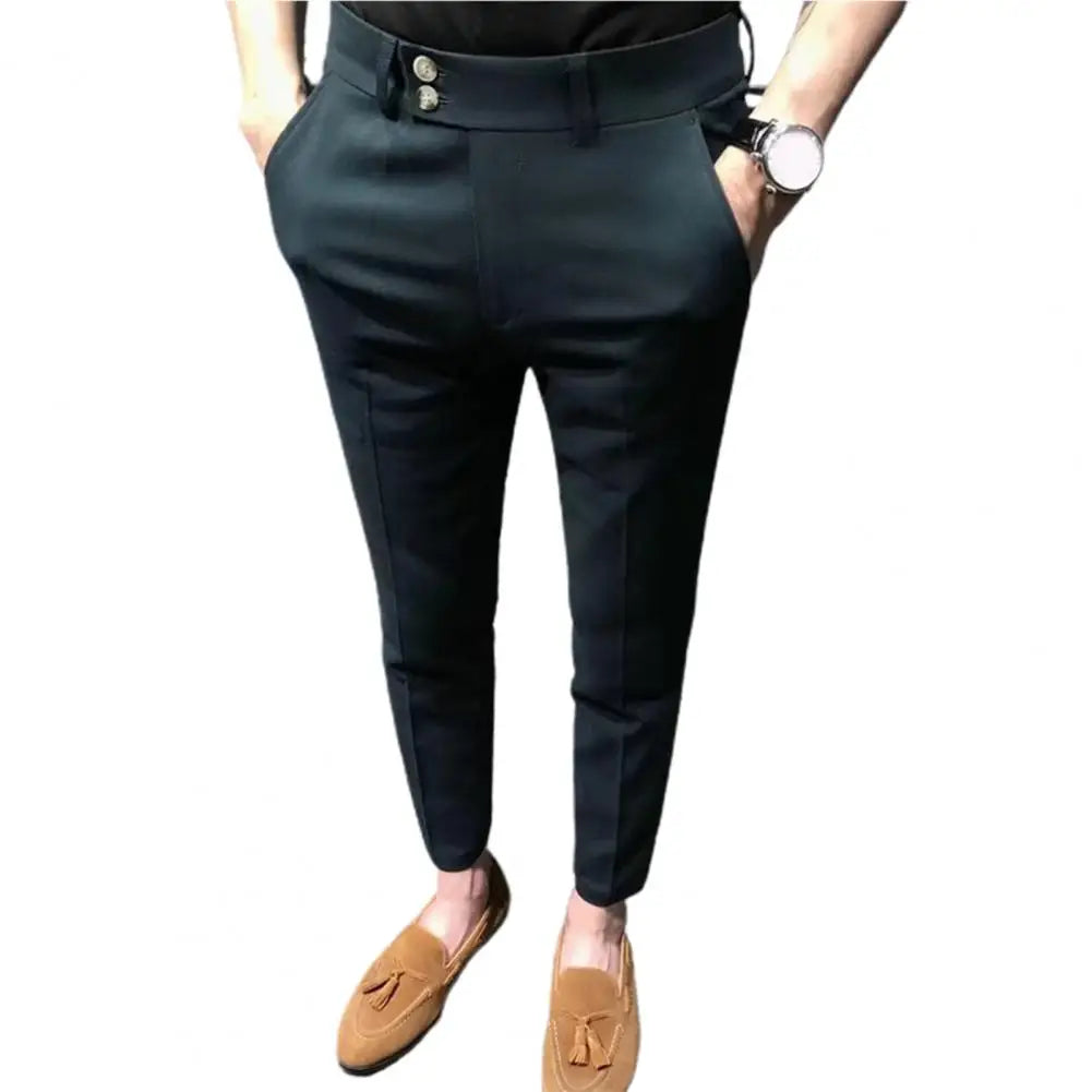 Trendy Men Ninth Pants Slim Fit Ninth Trousers