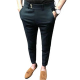 Trendy Men Ninth Pants Slim Fit Ninth Trousers