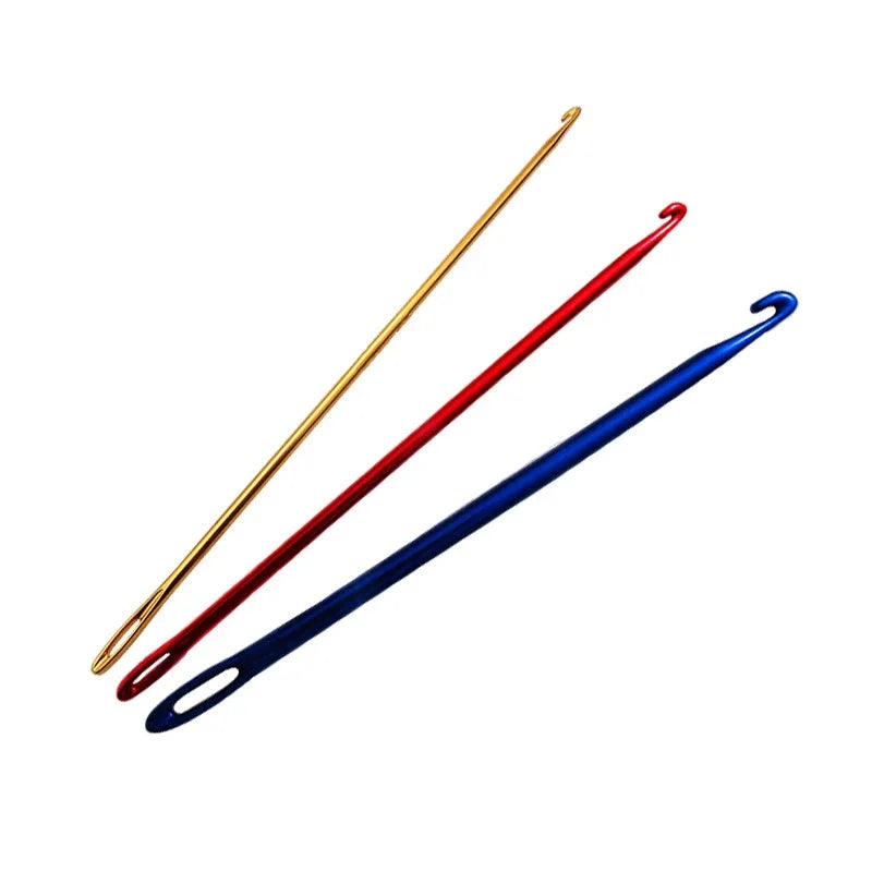 3PCS Aluminum Tunisian Afghan Crochet Hook Thread Needles