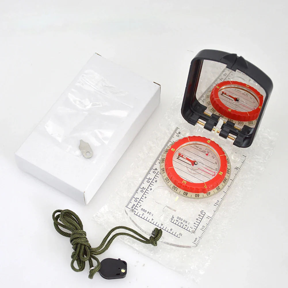 Portable Luminous Compass With Mirror Waterproof Multifunctional For